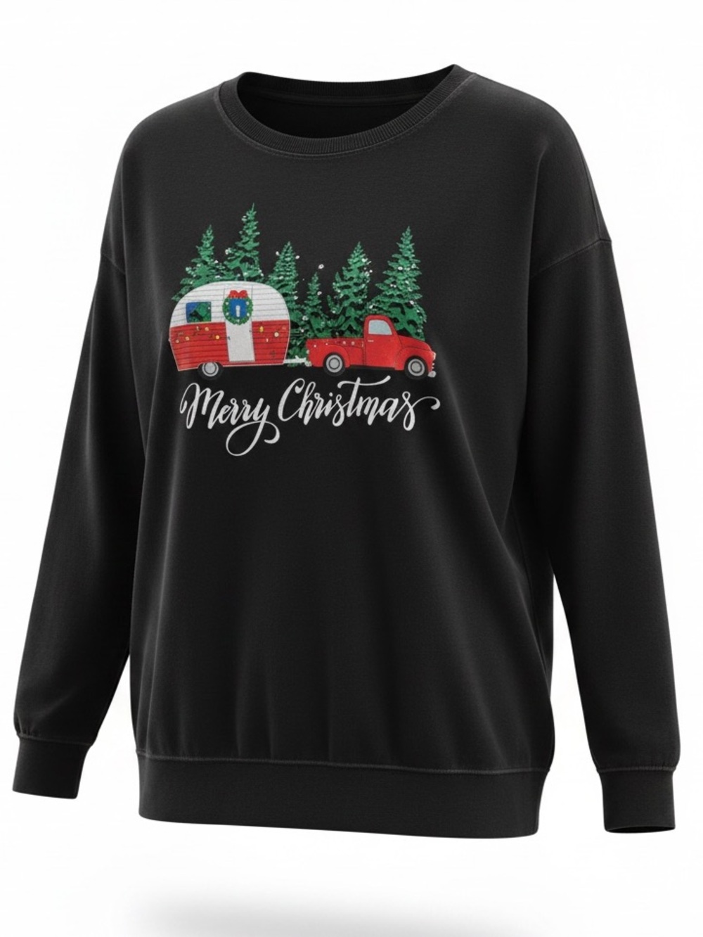 NEW State of Mine black holiday tunic featuring a red camper & truck